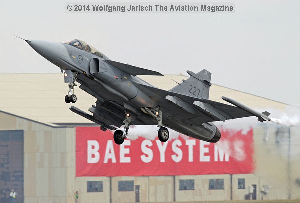 Saab Gripen taking off at RIAT